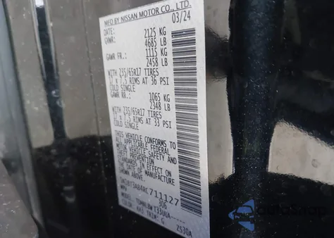 2024 Nissan Rogue S Intelligent Awd from USA, damaged, VIN 5N1BT3AB4RC711127